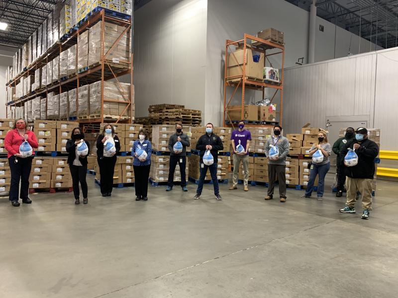 Giant Food associates joined representatives from the Food Bank of Delaware to celebrate Giant’s donation of 1,000 turkeys to the food bank for the holiday season. SUBMITTED PHOTO